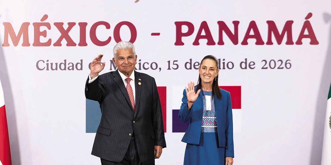 LOS MANDATARIOS panameño y mexicana, ayer, en Palacio Nacional