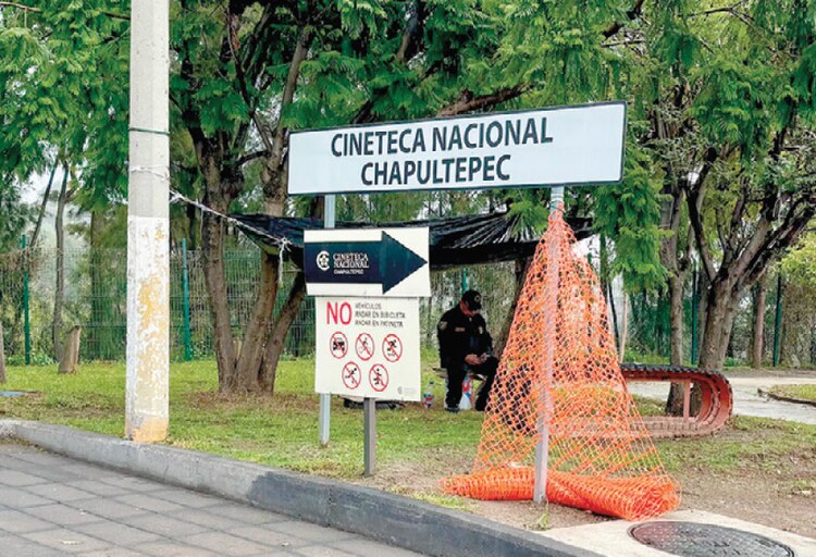 Áreas afuera de la Cineteca, entre
éstas, el foro al aire libre sin público.