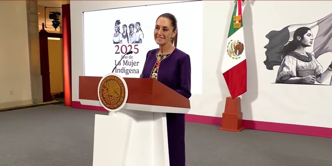 La Presidenta Claudia Sheinbaum este jueves en Palacio Nacional.