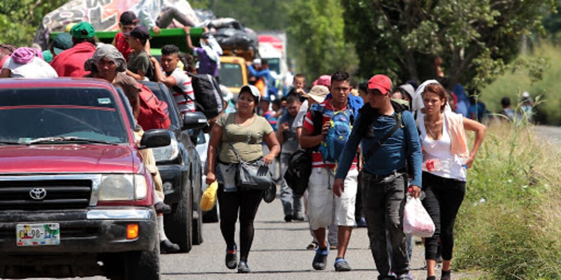 Migrantes centroamericanos en su recorrido hacia Estados Unidos.
