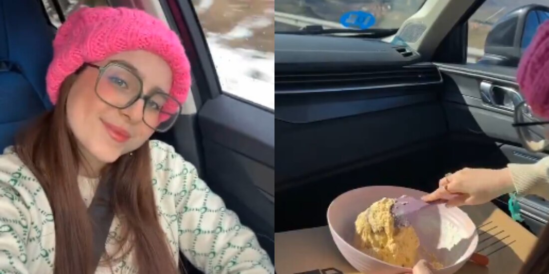 Roro cocina en su carro y se vuelve viral.