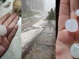 El granizo tiene hasta 4 centímetros de grosor.