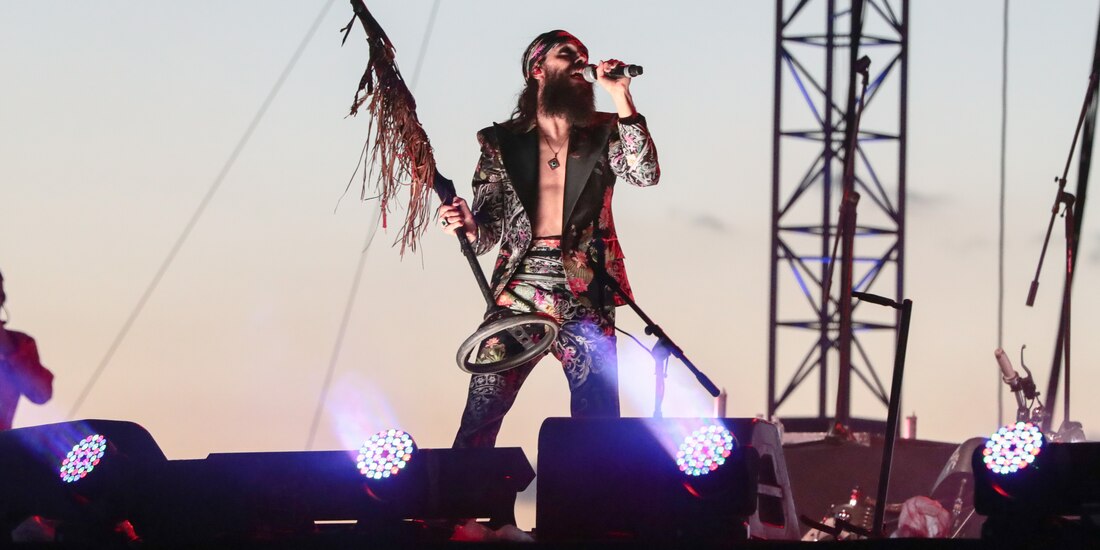 Jay de la Cueva, durante el autoconcierto de Moderatto