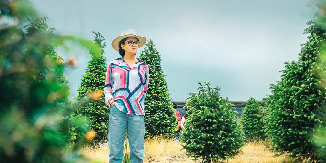 Gabriela Osorio durante un encuentro con productores de Tlalpan, en mayo de 2025.