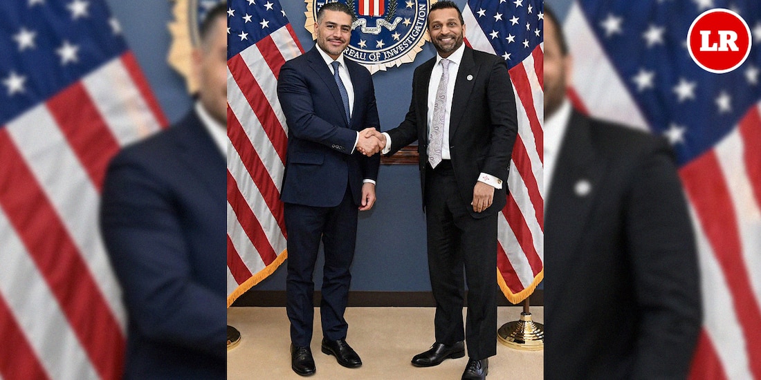 A la izquierda, Omar García Harfuch, titular de la SSPC; a la derecha, el director del FBI, Kash Patel.