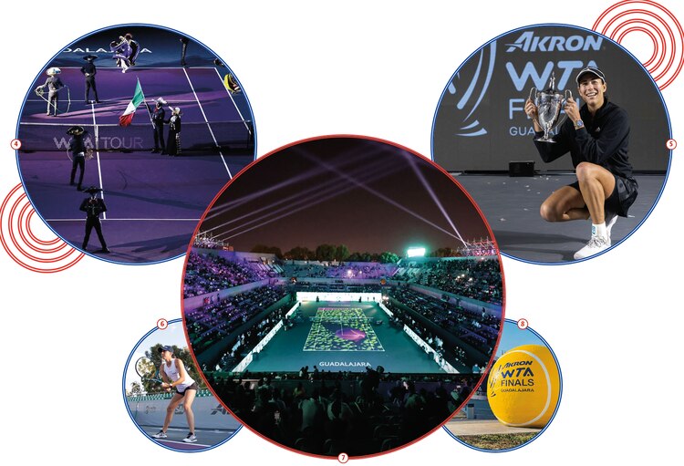 4. El folklore mexicano hizo su aparición en todo momento. 5. La española levantó el trofeo en el Estadio AKRON. 6. Para los entrenamientos se construyeron dos estadios, más.7. De septiembre a noviembre se construyó el inmueble para 7 mil asistentes. 8.