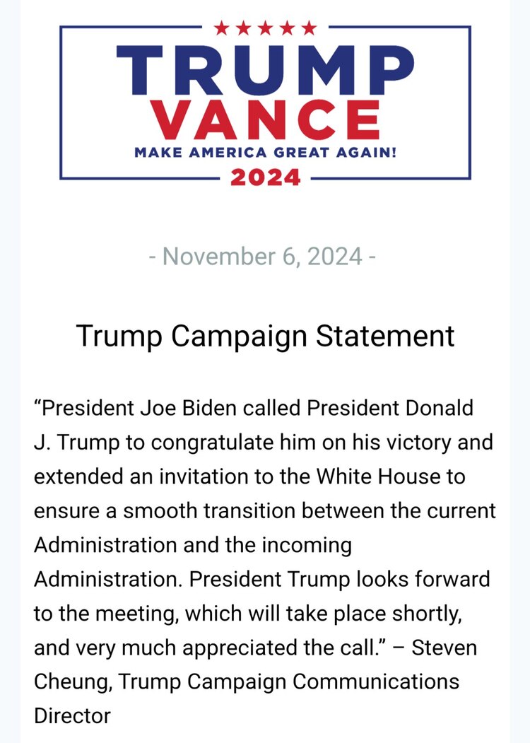 El presidente Joe Biden llamó al presidente electo Donald Trump para felicitarlo por su victoria