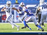 Una acción del duelo entre los Bills de Búfalo y los Colts de Indianápolis, de los Playoffs de la NFL.