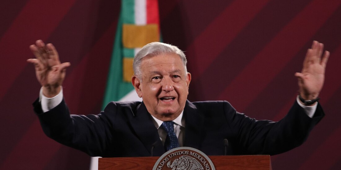 Presidente López Obrador, durante una conferencia matutina en Palacio Nacional.