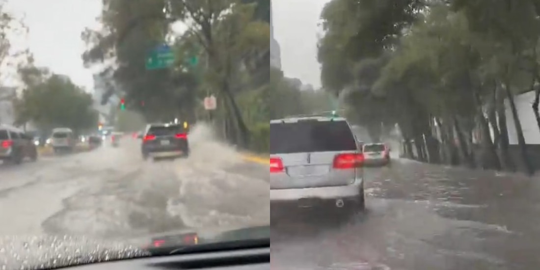 Avenida Vasco de Quiroga, en la alcaldía Cuajimalpa, se convierte en río.