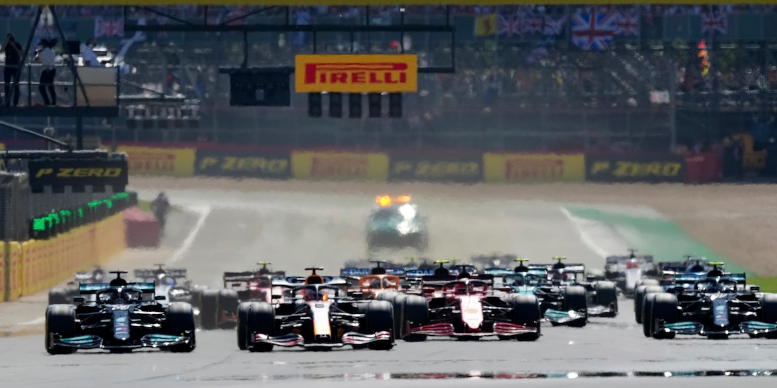 Una acción del Gran Premio de Gran Bretaña de la F1