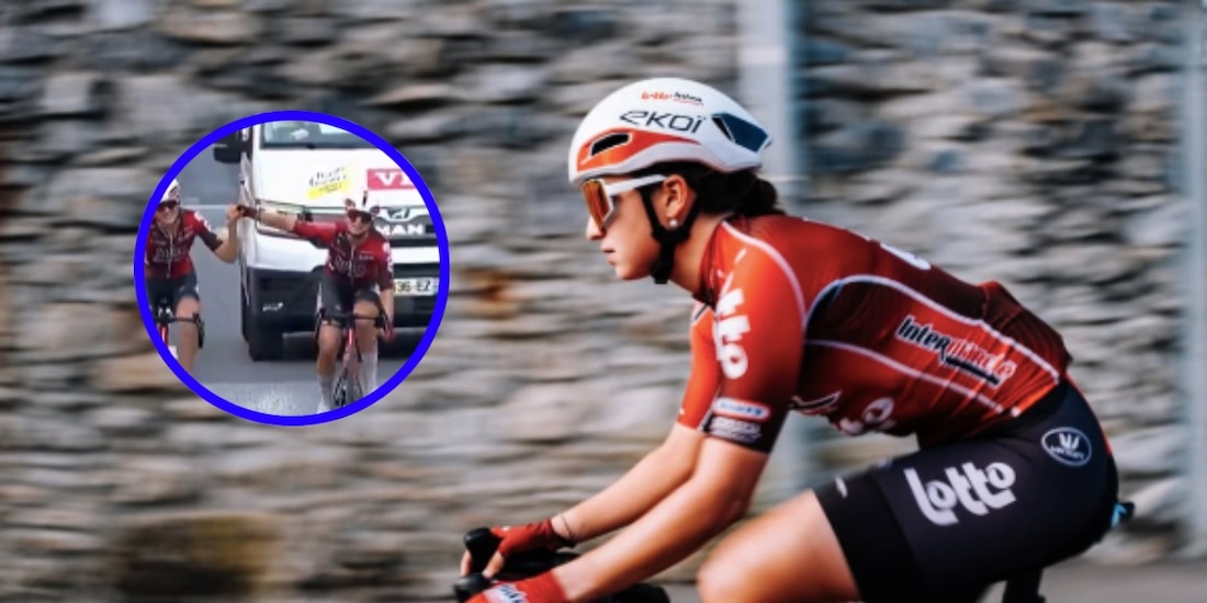 Romina Hinojosa tuvo un emotivo momento al cruzar la meta en la etapa 2 del Tour de France Femenil.