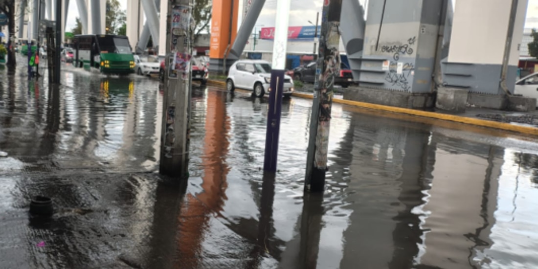 Encharcamiento en Tláhuac
