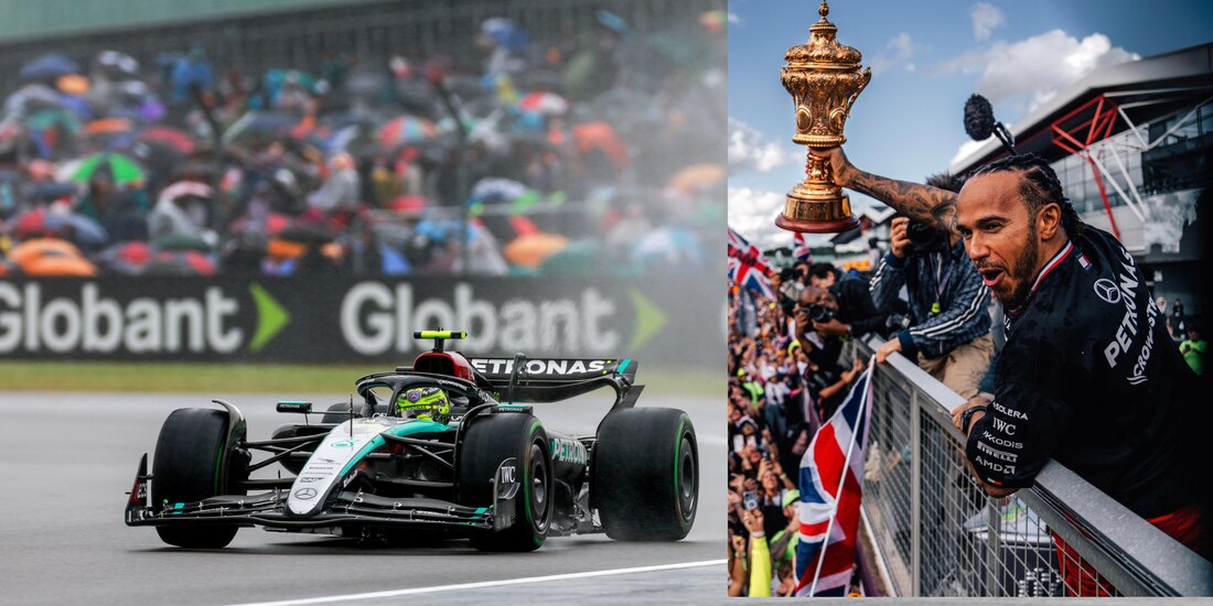 Lewis Hamilton celebra su victoria en el Gran Premio de Gran Bretaña de F1