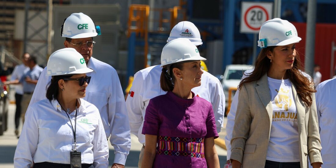 La presidenta Claudia Sheinbaum inaugura la Central Ciclo Combinado Salamanca, que aportará 927 MW al sistema eléctrico nacional.