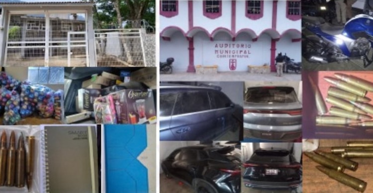 Cosas aseguradas durante el cateo en las propiedades de Gerardo Cortés Caballero