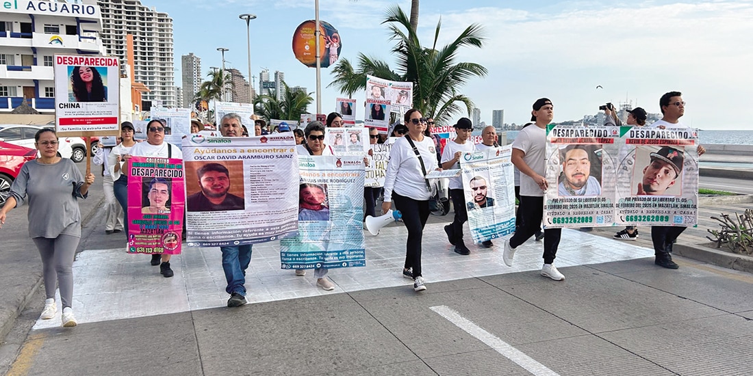 Familiares de desaparecidos marcharon en Mazatlán, el pasado 9 de febrero.