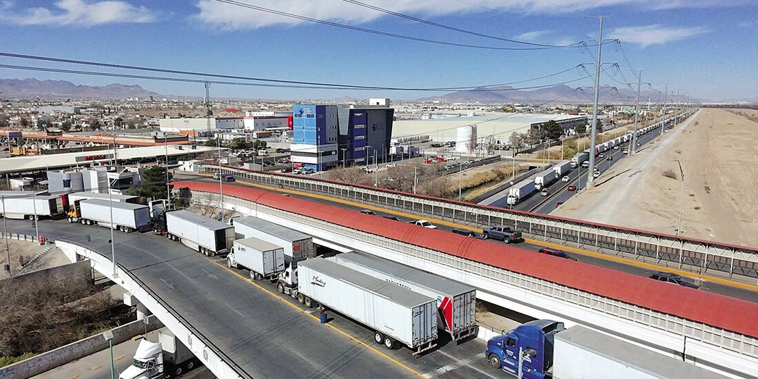 Aspecto del puente internacional Zaragoza-Ysleta, en Ciudad Juárez, en foto de archivo.