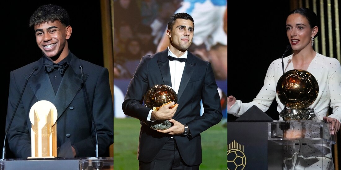 Lamine Yamal, Rodri Hernández y Aitana Bonmatí, algunos de los ganadores del Balón de Oro 2024