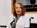 La senadora Laura Itzel Castillo, ayer, en un videomensaje en redes sociales.