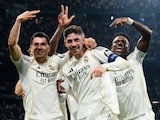 Federico Valverde celebra uno de sus tres goles en la victoria 3-0 del Real Madrid ante el Manchester City en octavos de final de la Champions League