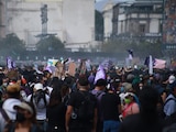 Manifestación en el marco del Día de la Mujer, en la CDMX.