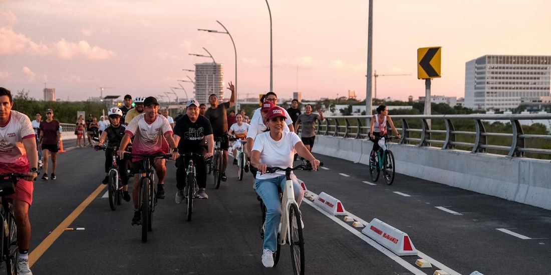 Gobernadora encabeza jornada de "Puenteando" en el Puente Nichupté.