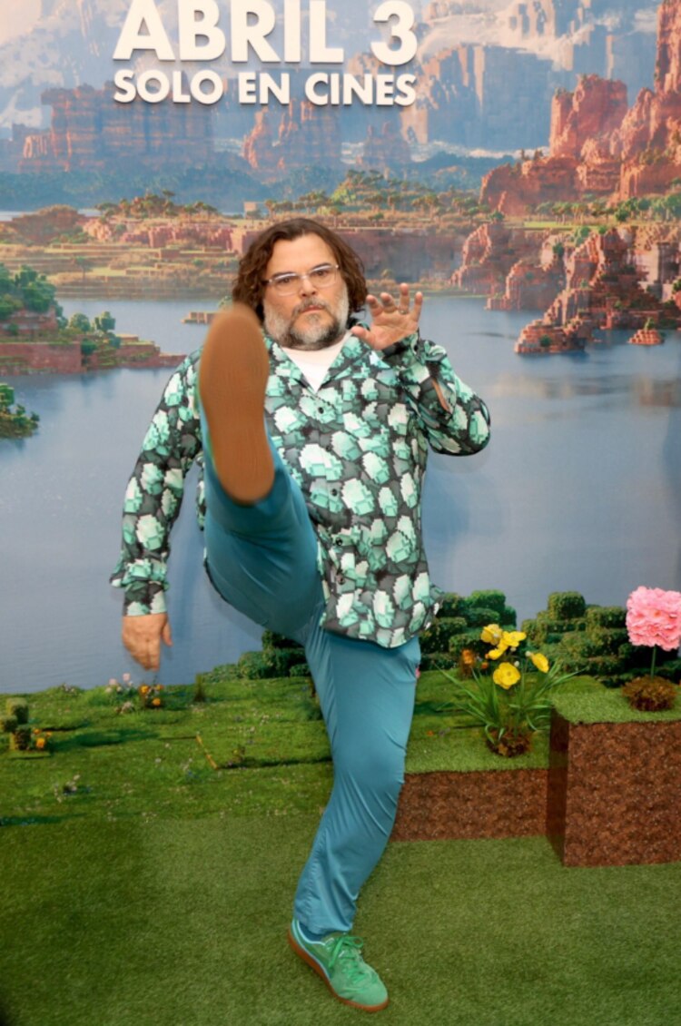 Jack Black resaltó por su buen humor para posar en la alfombra del pasado 22 de marzo.