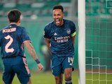 Jugadores del Arsenal festejan uno de sus goles sobre el Rapid Viena en la Jornada 1 de la Europa League.