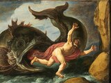 Pieter Lastman, Jonás y la ballena, óleo sobre roble, 1621.