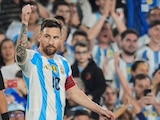 Leo Messi celebrando un gol con Argentina.