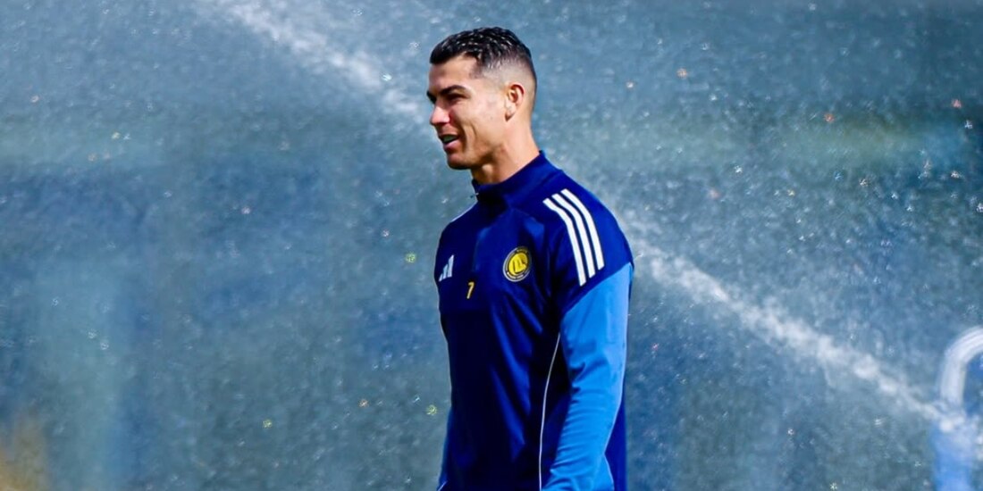 Cristiano Ronaldo en un entrenamiento con el Al-Nassr en Arabia Saudita
