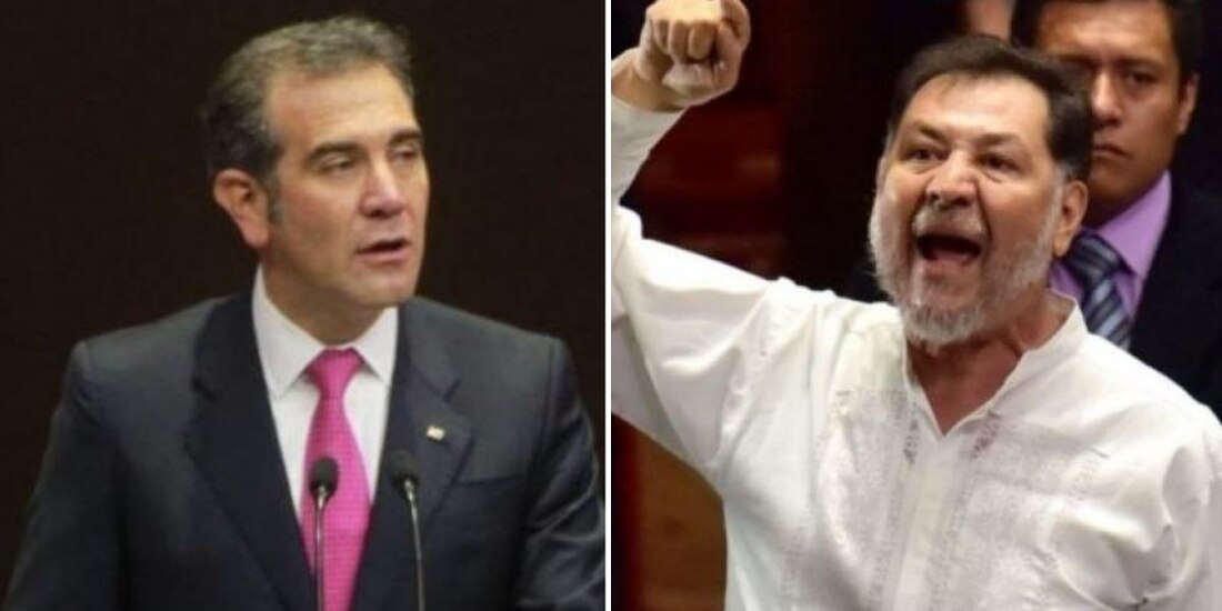 Lorenzo Córdova, consejero presidente del INE, y Gerardo Fernández Noroña, diputado del PT.