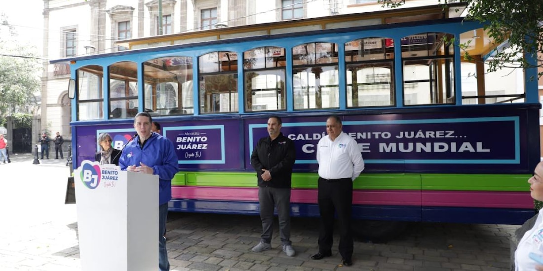 Luis Mendoza estrena el Tranvía BJ con rutas gratuitas por la Benito Juárez.
