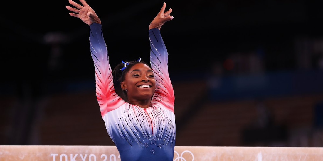 Simone Biles en los Juegos Olímpicos de Tokio 2020.