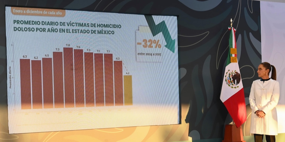 La Presidenta de México este viernes en Ecatepec.