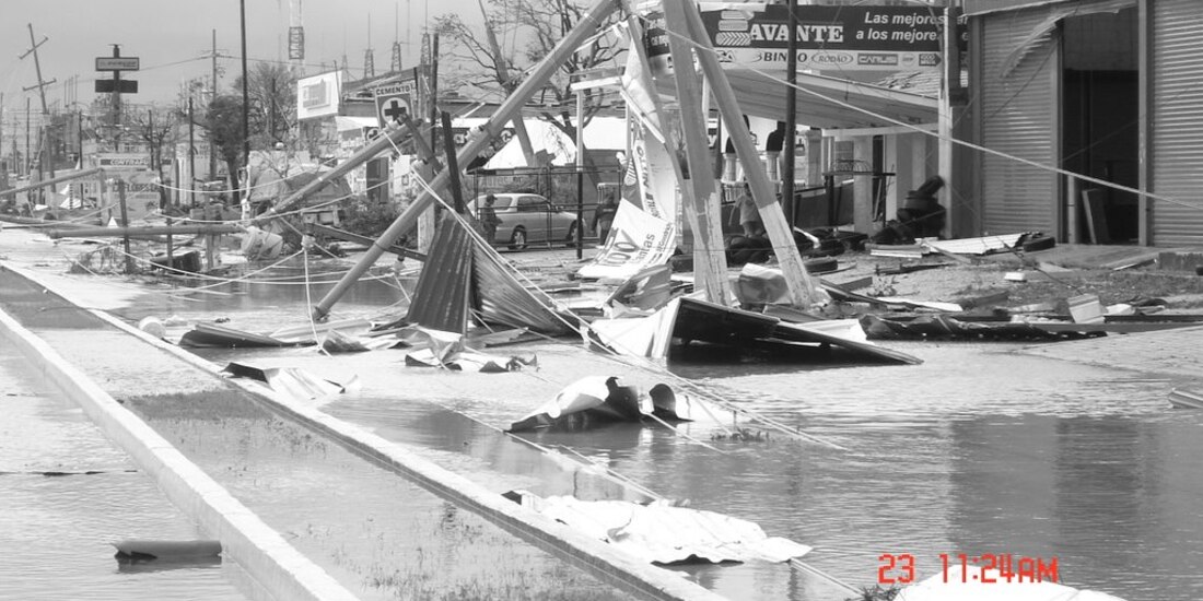 Huracán Wilma en Quintana Roo (2005). Mapio.net 