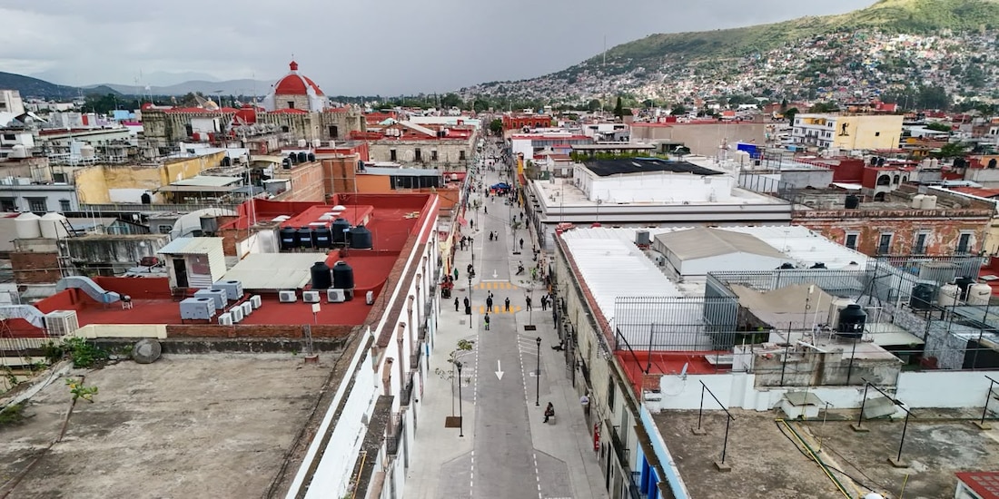 Mejoramiento de calles en el Centro Histórico de Oaxaca.