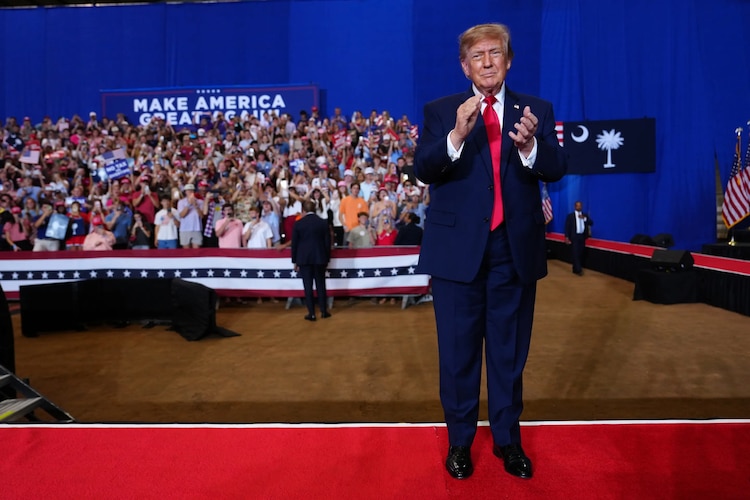 El presidente de Estados Unidos, Donald Trump, durante un mitin en Carolina del Sur, el 21 de octubre de 2026.
