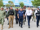Alejandro Armenta supervisa operativo de seguridad para el partido México vs Ghana.