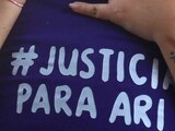 Un aspecto de la marcha de mujeres para protestar por la muerte de la joven Ariadna Fernanda, en la autopista La Pera-Cuautla, realizada el 8 de noviembre de 2022