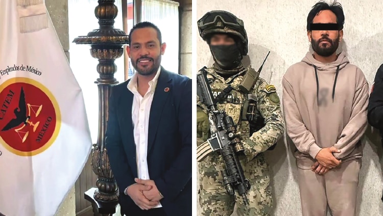 A la izq.: Édgar Rodríguez, secretario sindical en Durango; der.: el detenido, identificado como El Limones, ayer.