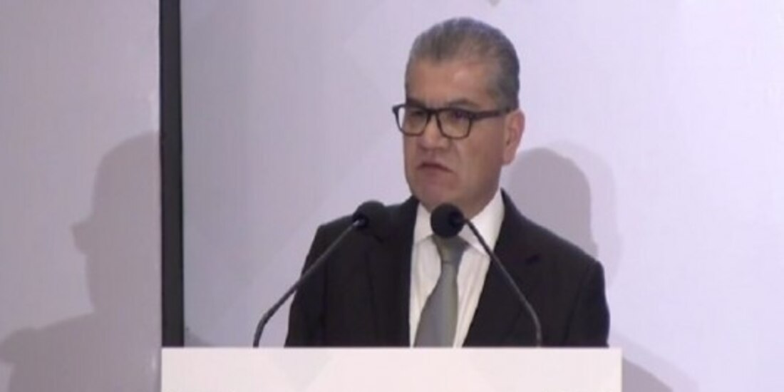El gobernador de Coahuila, Miguel Ángel Riquelme, en la conferencia de prensa realizada ayer.