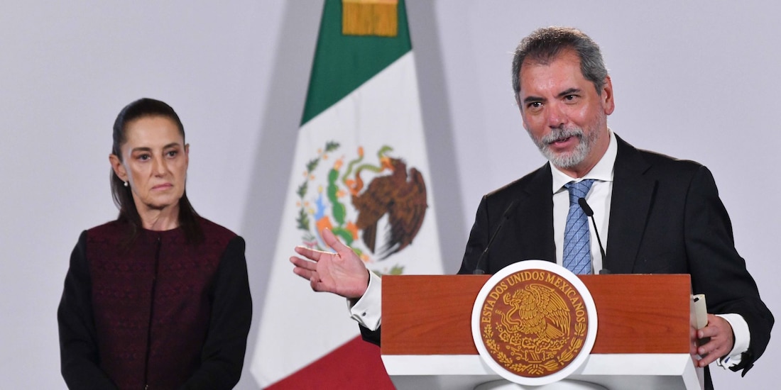 El secretario de Hacienda, Édgar Amador Zamora, y la Presidenta Claudia Sheinbaum Pardo, el 9 de septiembre de 2026.