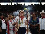 Claudia Sheinbaum recibió el bastón de mando por parte de comunidades yoremes.
