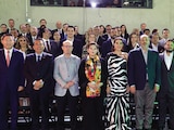 La secretaria de Turismo, Josefina Rodríguez (c.), con funcionarios, ayer.