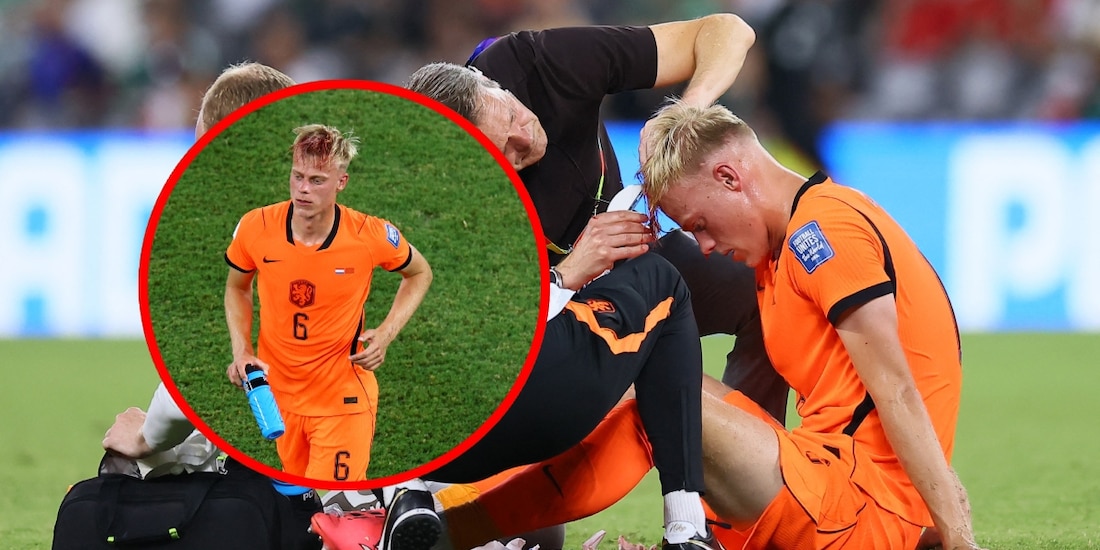 Jan Paul van Hecke sangra en el Países Bajos vs Marruecos, de la Copa del Mundo 2026