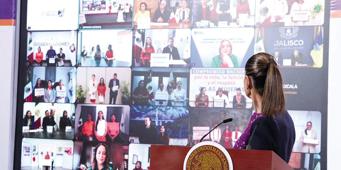 La Presidenta Claudia Sheinbaum, ayer, en conferencia de prensa.