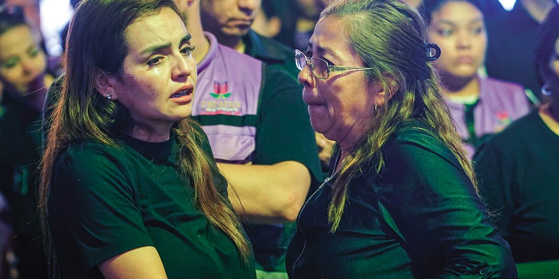 Grecia Quiroz tras el asesinato de su esposo, el 2 de noviembre.