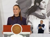Claudia Sheinbaum, presidenta de México, en la Conferencia del Pueblo.